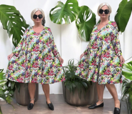 New Jersey viscose A-lijn jurk/tuniek extra wijd/ stretch