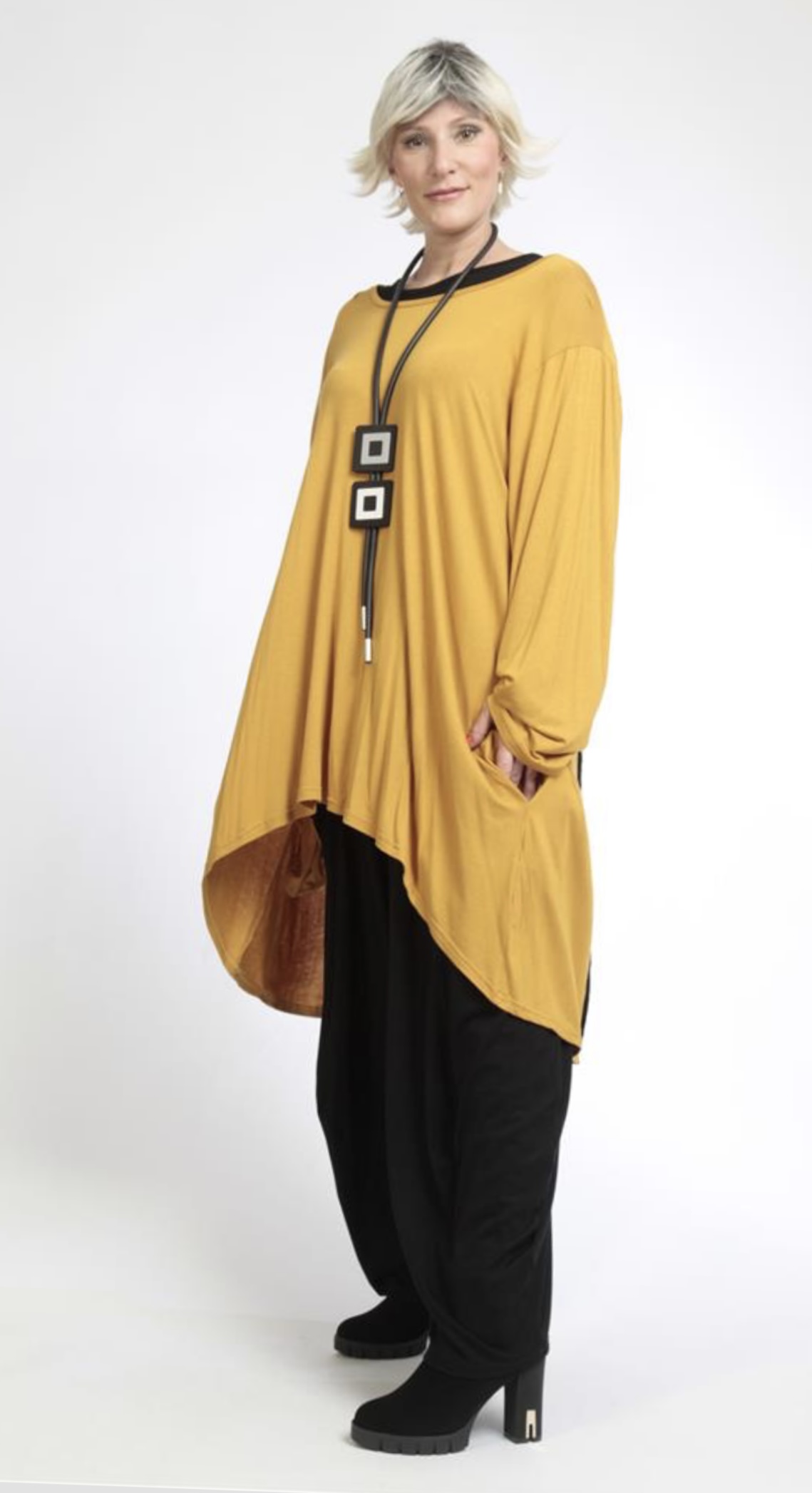 AKH oversized viscose tricot  A-lijn tuniek apart stretch
