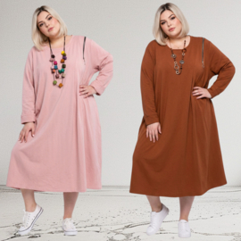 ITALIA MODA  oversized katoen jurk met zakken /stretch/in meerdere kleuren