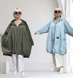 SERANO oversized  tussenjas  waterbestendig met ritssluiting en capuchon /in meerdere kleuren