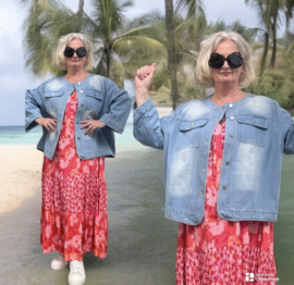 ITALIA  oversized katoen jeans A-lijn korte blazer/apart