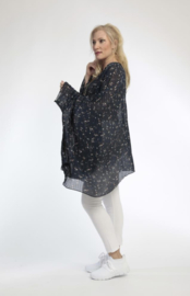 AKH oversized chique chiffon top/tuniek apart donkerblauw