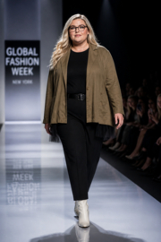 Funky Diva oversized katoen A-lijn blazer met inzet van tule stretch  /in meerdere kleuren