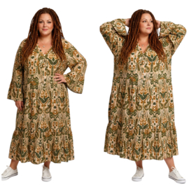 Sissi BOHO oversized A-lijn viscose jurk apart