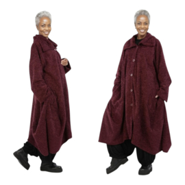 AKH oversized lange ballonvorm glanzendet gekrulde bont winterjas