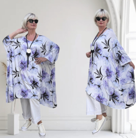 AKH oversized viscose A-lijn tuniek met zakken apart stretch
