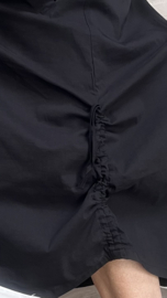 KEKOO design katoen A-lijn jurk zwart/lichtgrijs stretch