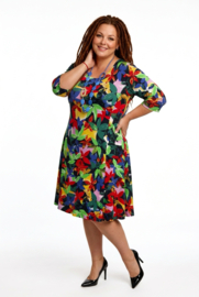 New Jersey viscose A-lijn jurk stretch