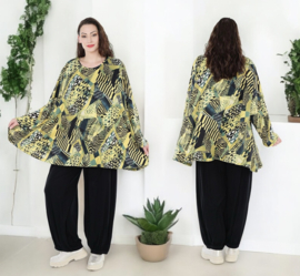 AKH oversized jersey viscose  mix A-lijn tuniek apart  stretch