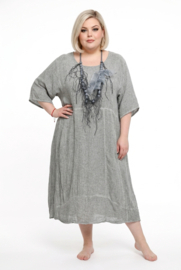 Moonshine de modieuze kleuring katoen A-lijn jurk grijs