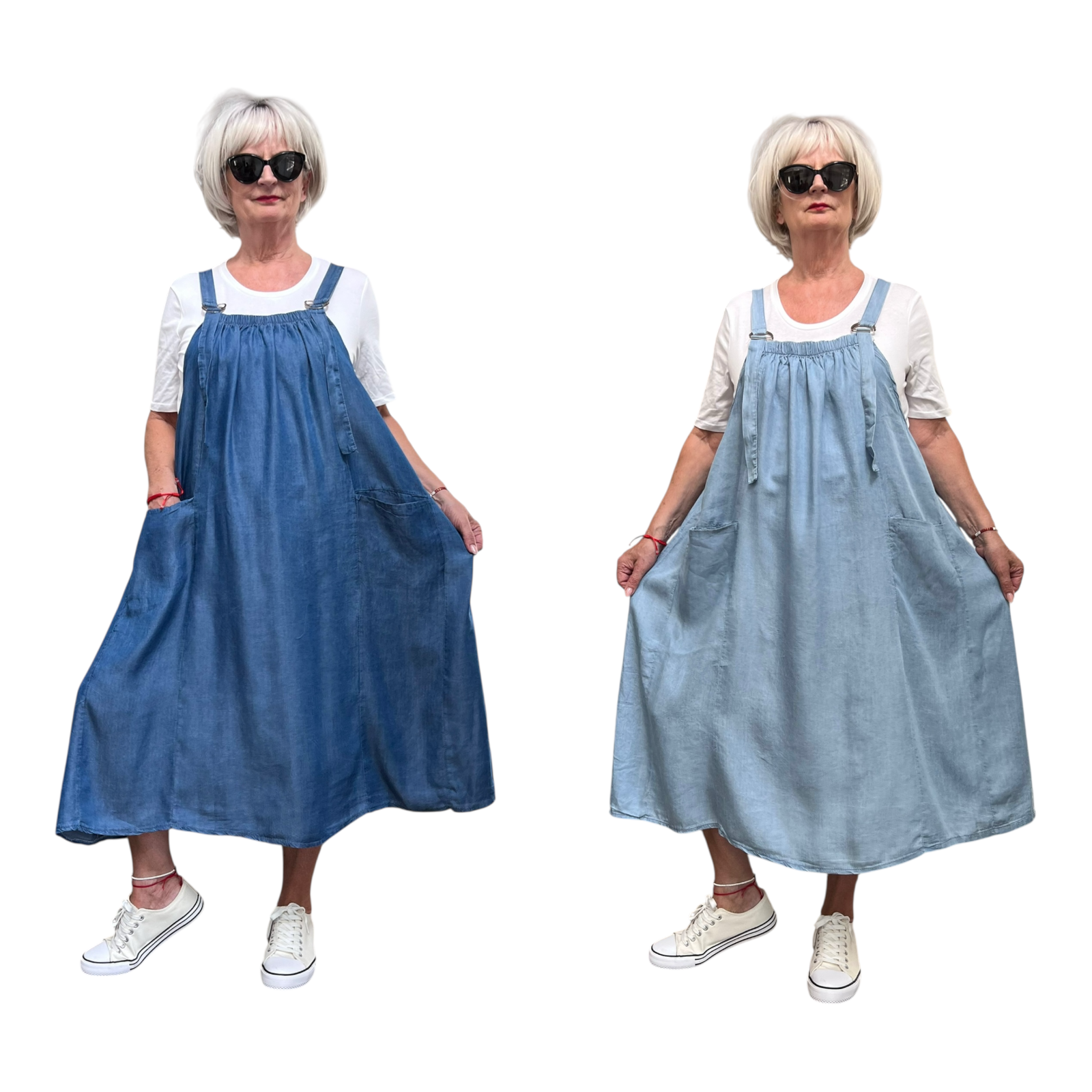 ITALIA MODA   jeans tencel zomer jurk apart /in meerdere kleuren