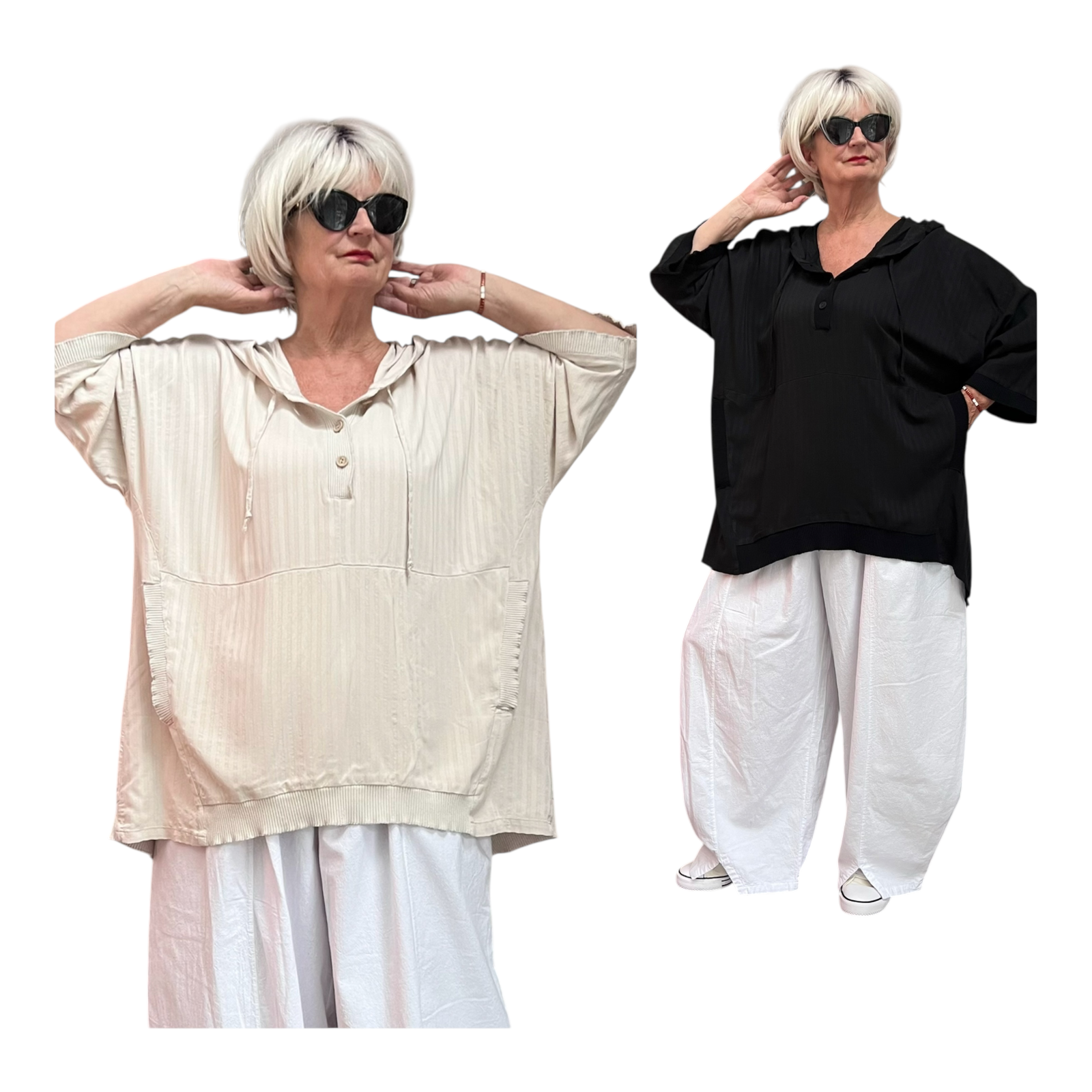 KEKOO design viscose top/tuniek met capuchon/ in meerdere kleuren