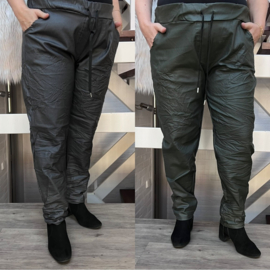 Moonshine stretch broek met coating en comfortband apart /in meerdere kleuren