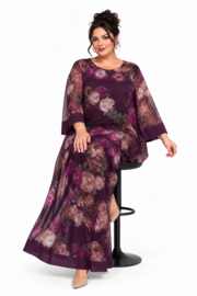 ITALIA MODA oversized chiffon A-lijn wijde jurk gevoerd/in meerdere kleuren