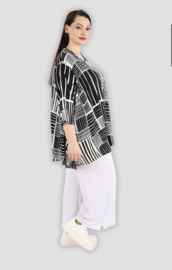 AKH oversized viscose A-lijn top/tuniek zwart/wit  apart
