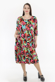 AKH viscose A-lijn jurk met zakken apart stretch