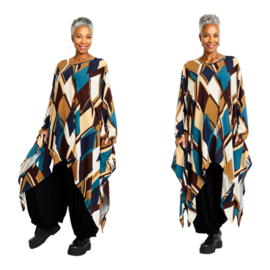 AKH viscose asymmetrisch oversized A-lijn tuniek/top met zakken apart stretch