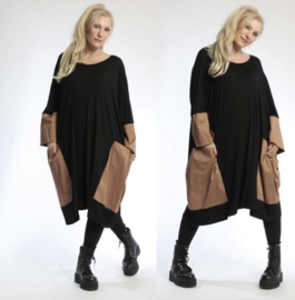 AKH  oversized  viscose tuniek/jurk zwart /stretch