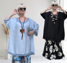 ITALIA oversized viscose blouse/top /in meerdere kleuren