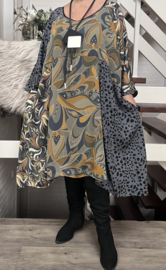 Joulie Collection oversized viscose A-lijn jurk met zakken apart  (extra groot)