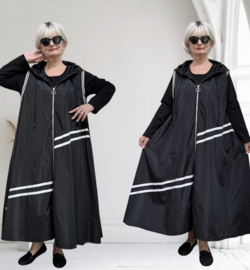 SASHA LARA oversized  A-lijn blazer + jurk / stretch/zwart/wit