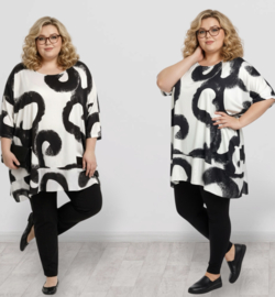 Vincenzo Allocca oversized A-lijn jurk apart stretch /wit/zwart