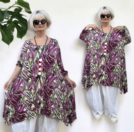 AKH oversized viscose A-lijn tuniek apart  stretch