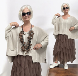 Moonshine oversized katoen  gebreide top stretch