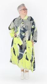 AKH A-lijn vest/blouse jurk met knoopsluiting