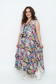 AKH oversized viscose  A-lijn  jurk/tuniek apart/niet doorschijnend