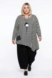 FUNKY Diva oversized viscose A-lijn tuniek zwart/wit / stretch
