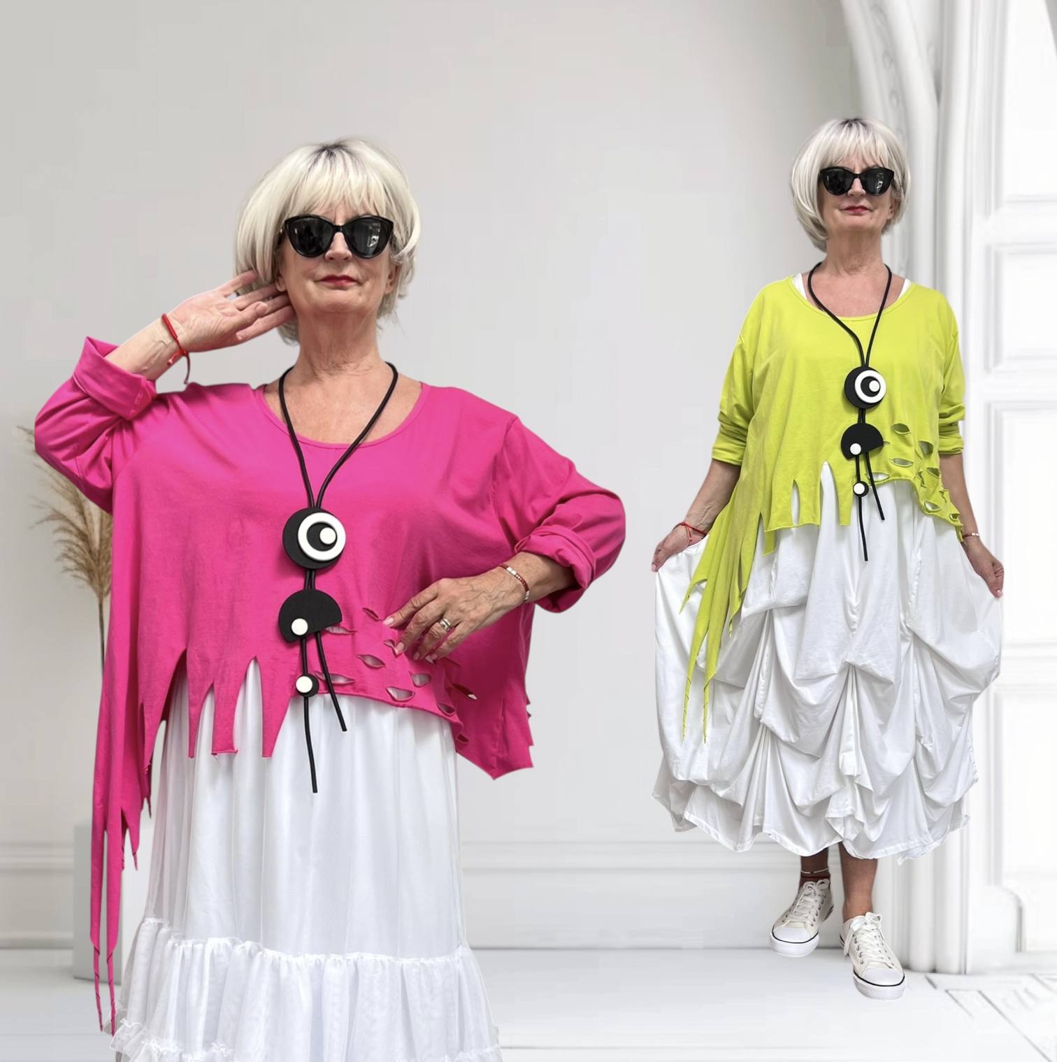 Moonshine oversized  katoen A-lijn top apart stretchin meerdere kleuren