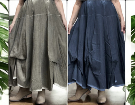 LUUKAA de modieuze kleuring oversized katoen rok met verstelbare plooien/in meerdere kleuren