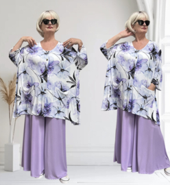 AKH oversized viscose A-lijn vest/blazer met zakken apart stretch