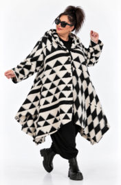 AKH oversized wollen A-lijn winterjas/mantel  gevoerd
