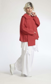 AKH viscose/linnen A-lijn korte blazer met zakken apart