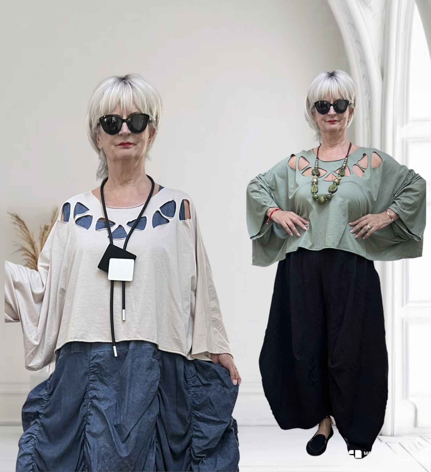 ITALIA  oversized  katoen top apart stretch/in meerdere kleuren
