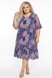 One Summer  viscose A-lijn jurk