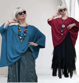 ITALIA oversized viscose mix gebreide top/tuniek/in meerdere kleuren