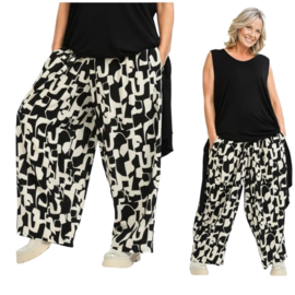 AKH viscose ballon broek zwart/wit