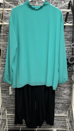 ITALIA oversized geplisseerde blouse met KANT /gevoerd  /in meerdere kleuren