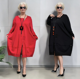 SINNE design.. A- lijn katoen jurk stretch /in meerdere kleuren