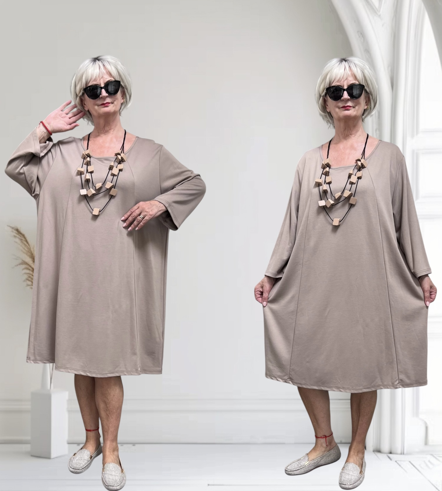 KEKOO design viscose A-lijn jurk stretch