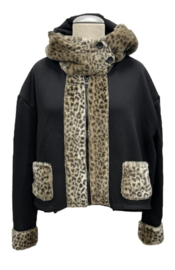 Vincenzo Allocca oversized korte jas/blazer/vest stretch zwart