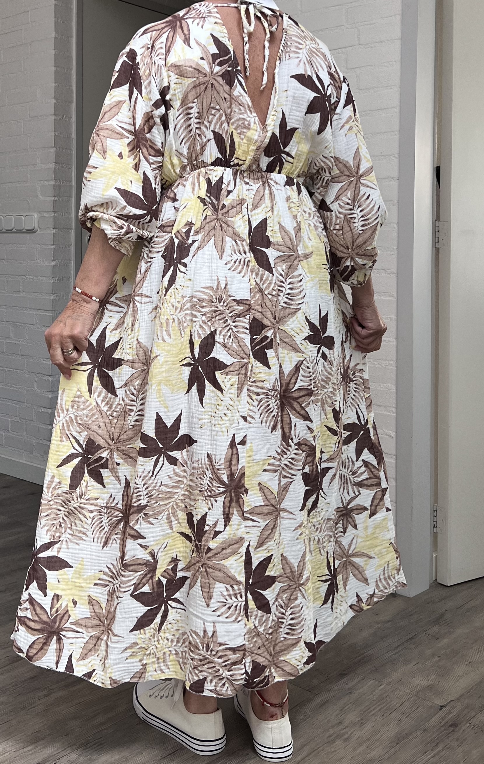 ITALIA MODA oversized katoen mousseline A-lijn jurk /in meerdere kleuren