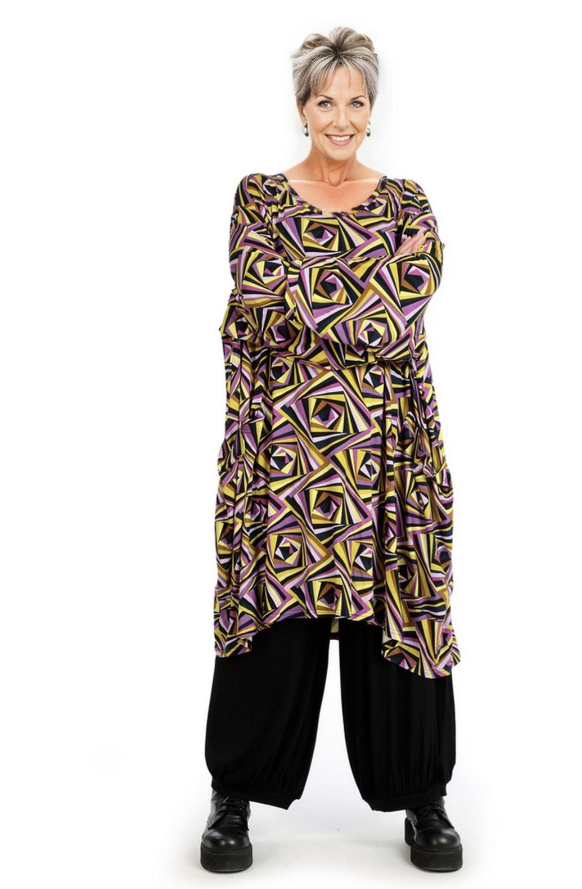 AKH oversized viscose tricot  A-lijn tuniek  apart stretch
