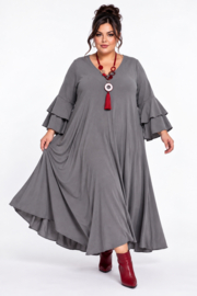 Itala   viscose crepe A-lijn jurk stretch /in meerdere kleuren