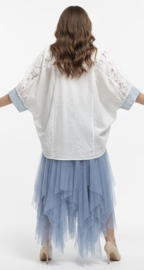 S.Woman oversized katoen blouse/hemd met kant