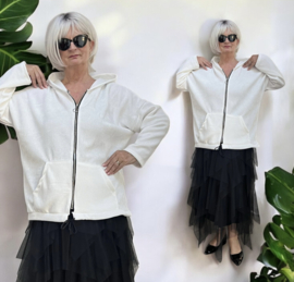 ITALIA MODA oversized viscose vest met ritssluiting stretch