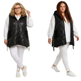 ITALIA A-lijn vest/gilet met capuchon  zwart
